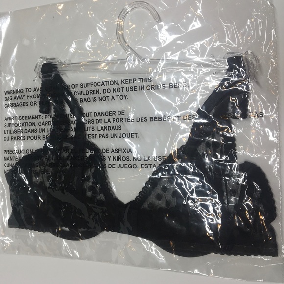 ❤️LAST ONE❤️🆕Mesh Dot Peekaboo Bra - Black - Picture 5 of 5